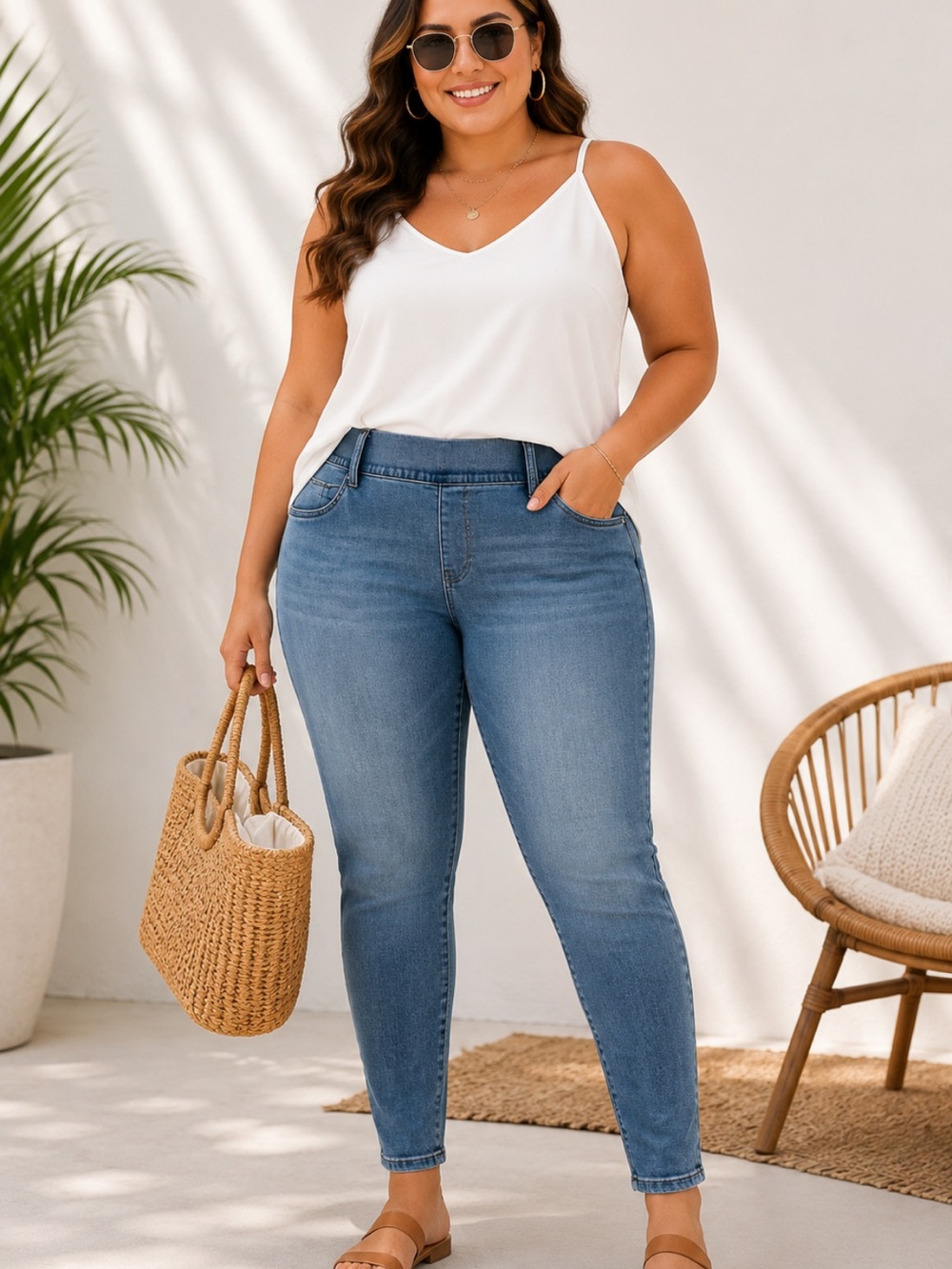 SPANX Ankle Skinny Jeans Vintage light Wash‎ size 1X plus size